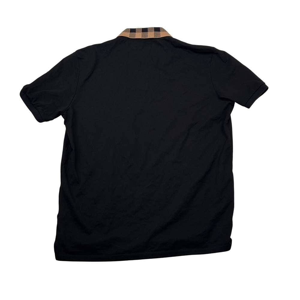 Burberry Polo Shirt 2XL Black Nova Check Collar Luxury Designer Mens XXL - Picture 2 of 8